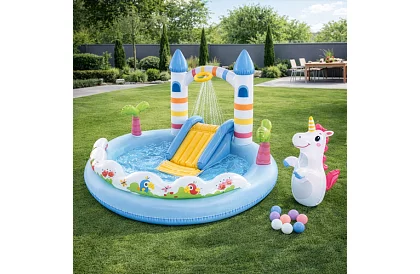 Nadmuchiwany plac zabaw wodny 196x178x127 cm - Zamek I56148NP