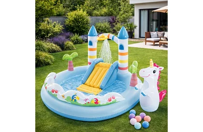Nadmuchiwany plac zabaw wodny 196x178x127 cm - Zamek I56148NP