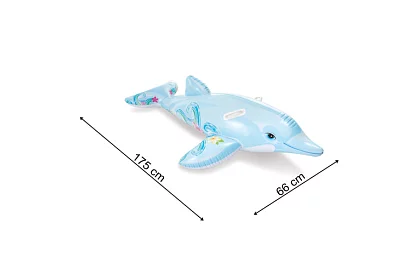 Materac dmuchany dla dzieci - delfin 175 x 66 cm, 2 uchwyty, I58535NP