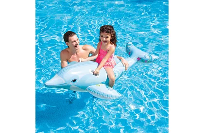 Materac dmuchany dla dzieci - delfin 175 x 66 cm, 2 uchwyty, I58535NP