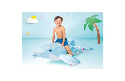 Materac dmuchany dla dzieci - delfin 175 x 66 cm, 2 uchwyty, I58535NP