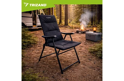 Składane krzesełko kempingowe tapicerowane 59x70x91 cm - czarne