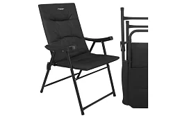 Składane krzesełko kempingowe tapicerowane 59x70x91 cm - czarne