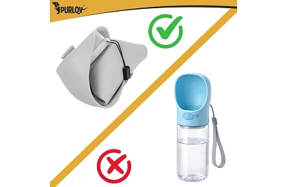 Składana butelka z misą - podróżna butelka na wodę 550 ml