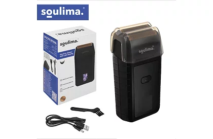 Maszynka do golenia z wyświetlaczem LED - USB-C, 2 folię, 2 ostrza, etui