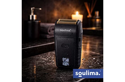 Maszynka do golenia z wyświetlaczem LED - USB-C, 2 folię, 2 ostrza, etui