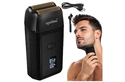 Maszynka do golenia z wyświetlaczem LED - USB-C, 2 folię, 2 ostrza, etui