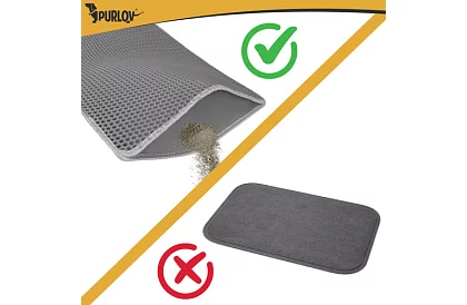 Podkład pod kocią toaletę zatrzymujący zanieczyszczenia 75 x 55 cm - szary