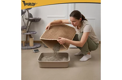 Podkład pod kocią toaletę zatrzymujący zanieczyszczenia 75 x 55 cm – beżowy