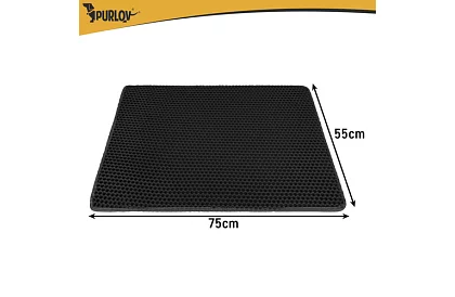 Podkład pod kocią toaletę zatrzymujący zanieczyszczenia 75 x 55 cm - czarny