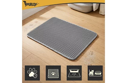 Podkład pod kocią toaletę zatrzymujący zanieczyszczenia 60 x 45 cm – szary