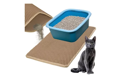 Podkład pod kocią toaletę zatrzymujący zanieczyszczenia 60 x 45 cm – beżowy