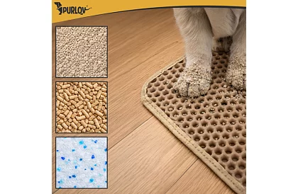 Podkład pod kocią toaletę zatrzymujący zanieczyszczenia 60 x 45 cm – beżowy