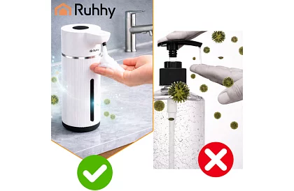 Bezdotykowy automatyczny dozownik mydła LCD 420 ml - biały