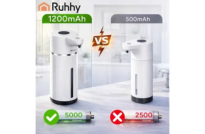 Bezdotykowy automatyczny dozownik mydła LCD 420 ml - biały