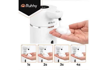 Bezdotykowy automatyczny dozownik mydła LCD 420 ml - biały