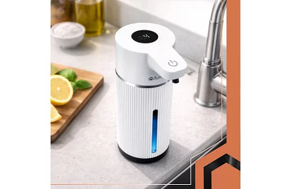 Bezdotykowy automatyczny dozownik mydła LCD 420 ml - biały