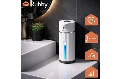 Bezdotykowy automatyczny dozownik mydła LCD 420 ml - biały