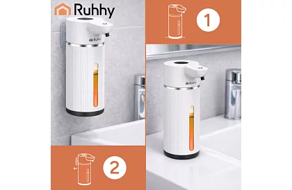 Bezdotykowy automatyczny dozownik mydła LCD 420 ml - biały