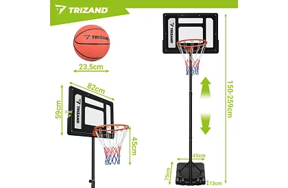 Kosz do koszykówki 150-259 cm + piłka - regulowany, wolnostojący