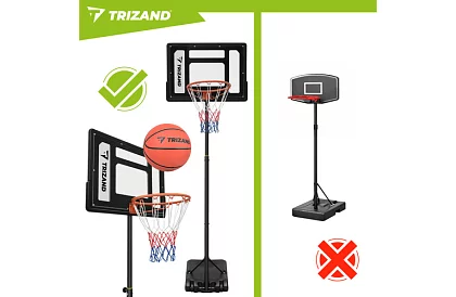 Kosz do koszykówki 150-259 cm + piłka - regulowany, wolnostojący