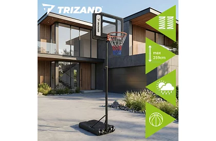 Kosz do koszykówki 150-259 cm + piłka - regulowany, wolnostojący