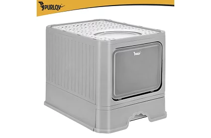 Zamknięta toaleta dla kotów 50×36×38 cm z szufladą i łopatką