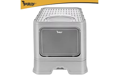 Zamknięta toaleta dla kotów 50×36×38 cm z szufladą i łopatką