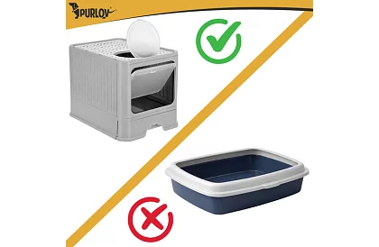 Zamknięta toaleta dla kotów 50×36×38 cm z szufladą i łopatką