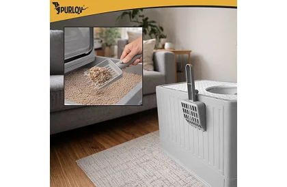 Zamknięta toaleta dla kotów 50×36×38 cm z szufladą i łopatką