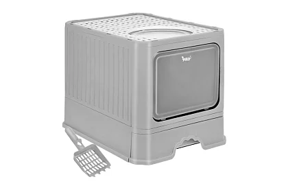 Zamknięta toaleta dla kotów 50×36×38 cm z szufladą i łopatką