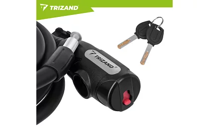 Zamek stalowy na rower 150 cm, lina o grubości 12 mm