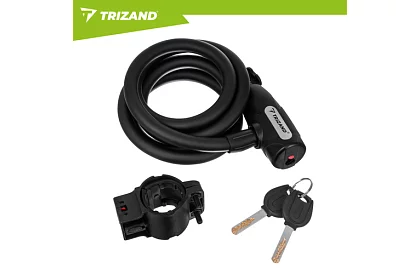 Zamek stalowy na rower 150 cm, lina o grubości 12 mm