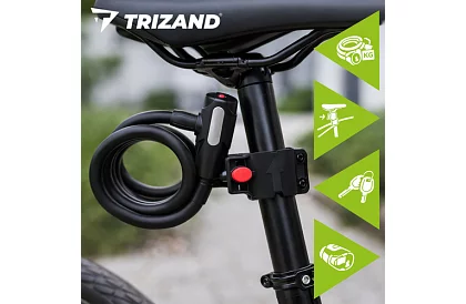 Zamek stalowy na rower 150 cm, lina o grubości 12 mm