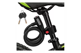 Zamek stalowy na rower 150 cm, lina o grubości 12 mm