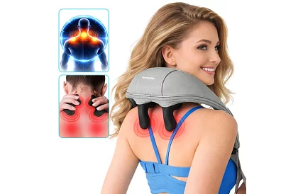 Bezprzewodowy masażer na szyję z podgrzewaniem - Shiatsu 22,2 W