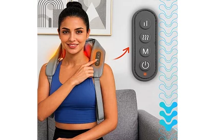 Bezprzewodowy masażer na szyję z podgrzewaniem - Shiatsu 22,2 W