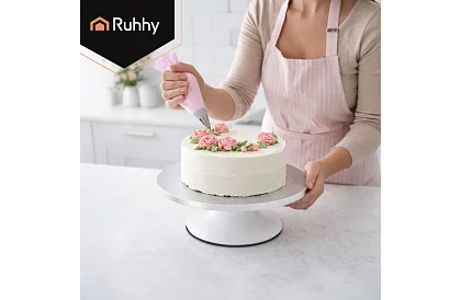 Obrotna metalowa podstawka - talerz na ciasta 30 cm