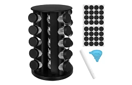 Obrotna podstawka na przyprawy + Zestaw 20 pojemników na przyprawy