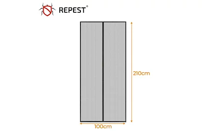 Siatka magnetyczna do drzwi 100 x 210 cm - czarna moskitiera na drzwi