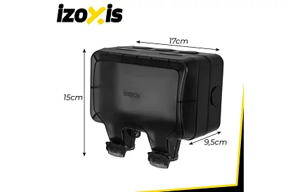Wodoodporna zewnętrzna podwójna gniazdko z klapką - IP66, 230V, 16A
