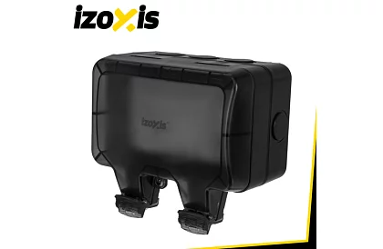 Wodoodporna zewnętrzna podwójna gniazdko z klapką - IP66, 230V, 16A