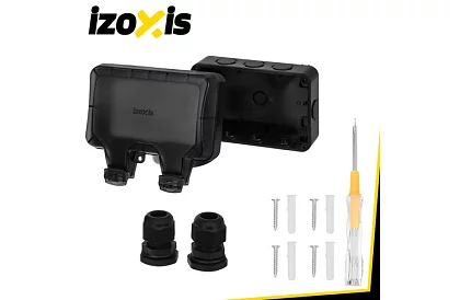 Wodoodporna zewnętrzna podwójna gniazdko z klapką - IP66, 230V, 16A