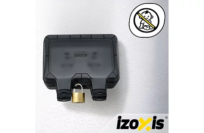 Wodoodporna zewnętrzna podwójna gniazdko z klapką - IP66, 230V, 16A