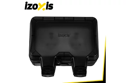 Wodoodporna zewnętrzna podwójna gniazdko z klapką - IP66, 230V, 16A