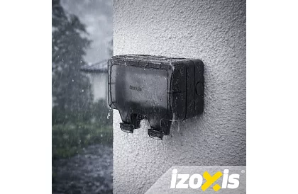 Wodoodporna zewnętrzna podwójna gniazdko z klapką - IP66, 230V, 16A