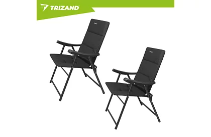 Składane krzesło kempingowe z podłokietnikami -  2 sztuki