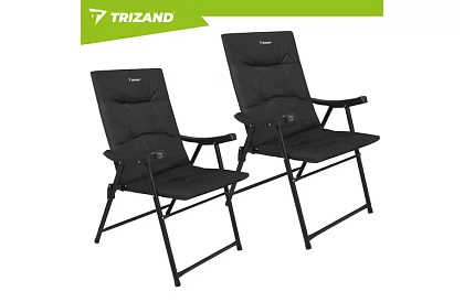Składane krzesło kempingowe z podłokietnikami -  2 sztuki