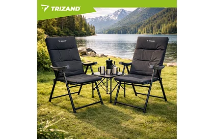 Składane krzesło kempingowe z podłokietnikami -  2 sztuki