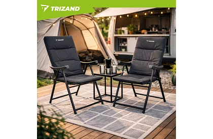 Składane krzesło kempingowe z podłokietnikami -  2 sztuki